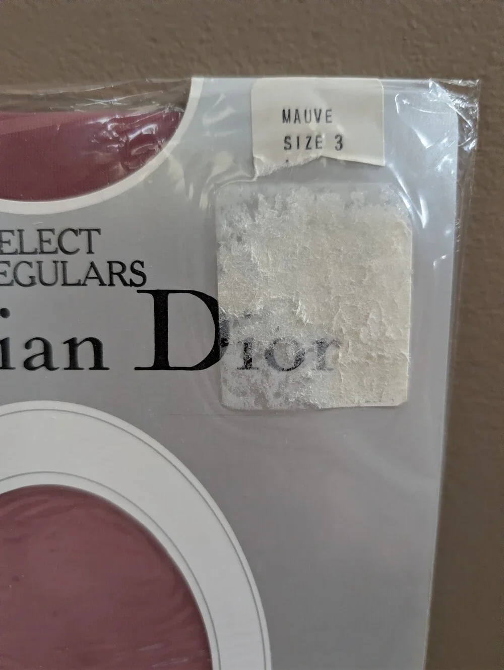Vintage Dior Tights, ONE Pair, Mauve Size 3